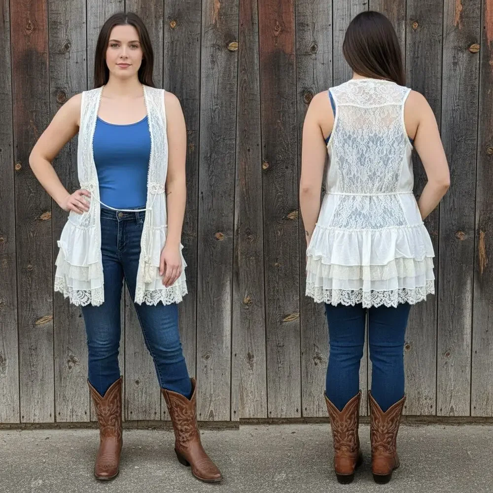 1469 - rue21 Lace and Tiers Vest  - XL